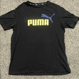 Puma Black Short Sleeve Tee with Vibrant Logo
